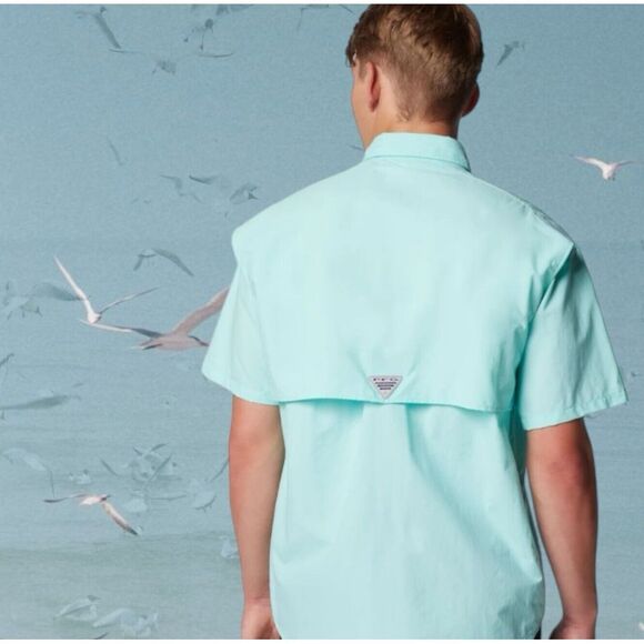 Columbia Men's PFG Bahama II Short Sleeve Shirt - Omni-Shade, Mint - Picture 2 of 10